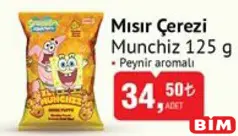 MUNCHİZ MISIR ÇEREZİ PEYNİR AROMALI 125 G fiyat ve kampanya bilgisi